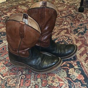 Rios of Mercedes Two-Tone Leather Heeled Boots